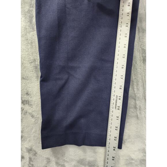 Bar III High Rise Tie Waist Belted Crop Pants Size L Blue Stretch Office Career - Picture 10 of 12